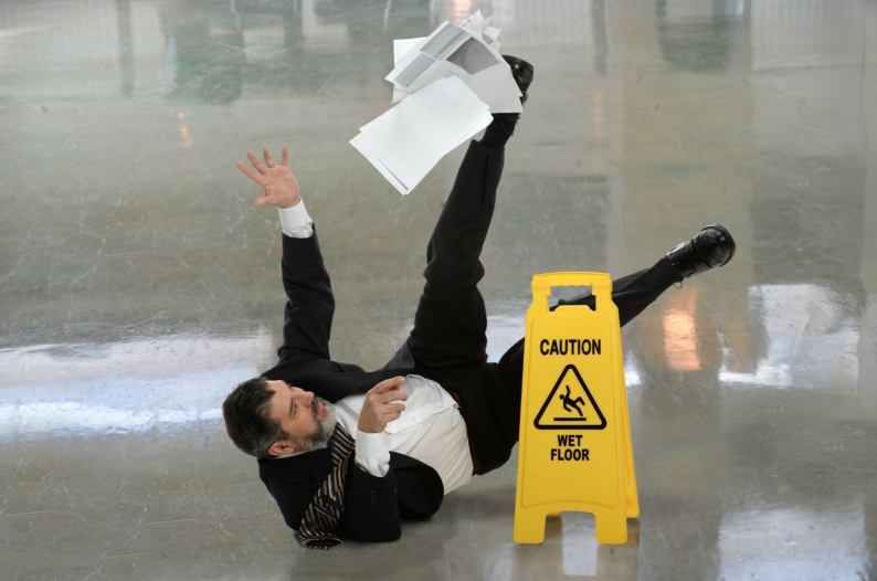 a man is falling down, workers compensation attorney